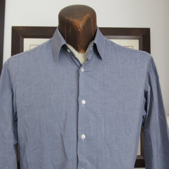 Armani Collezioni Men's Shirt Blue Minor Issues - Picture 2 of 8